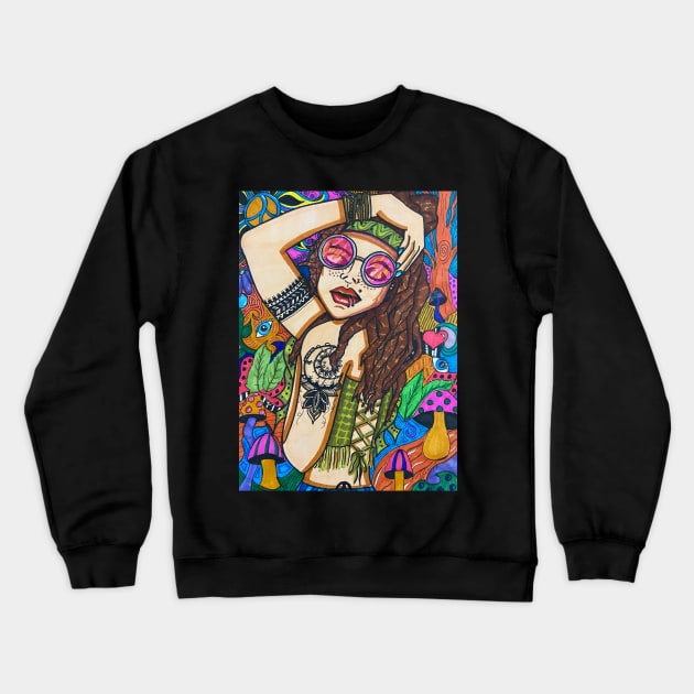 Hippie chick Crewneck Sweatshirt by Pammyj